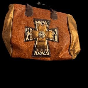 Cowgirl tote rhinestones zipper closure